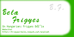 bela frigyes business card